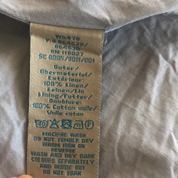 Boden Pale Blue 100% Linen‎ Skirt Sz 12 - EUC - Picture 9 of 10